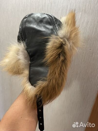 Шапка ушанка из лисы