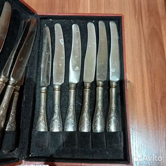 Набор мельхиоровых ножей СССР
