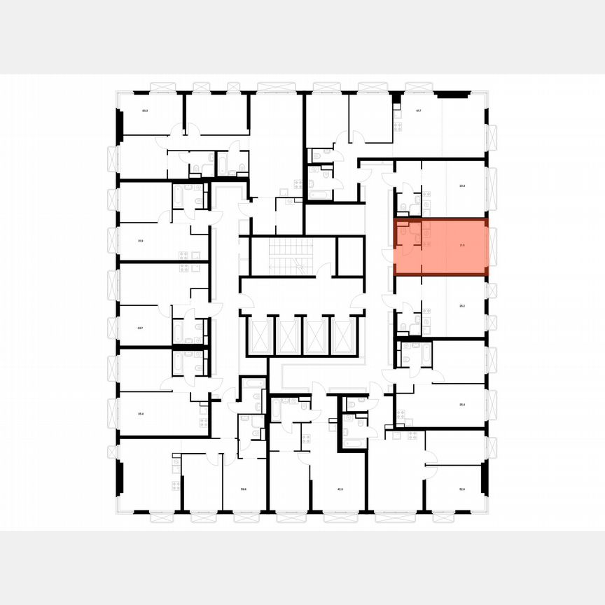Квартира-студия, 21,6 м², 8/26 эт.