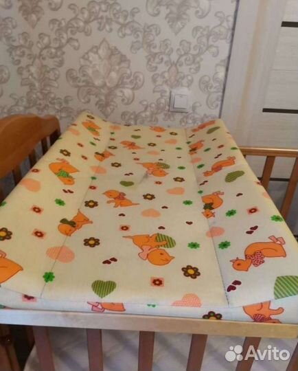 Детская кроватка+матрас+доска для пеленания