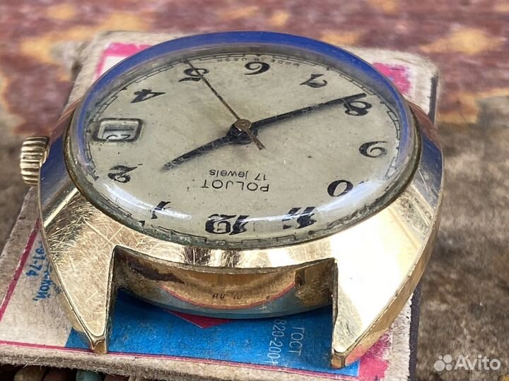 Мужские наручные часы СССР полет позолоченные