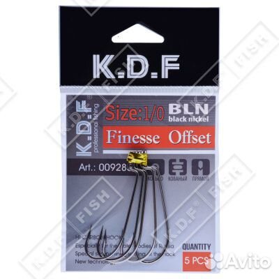 Крючок офсетный KDF Finesse Offset №1/0