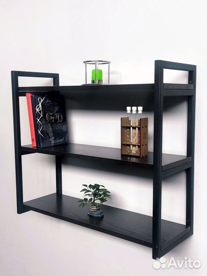 Полка настенная в стиле лофт с 3 полками