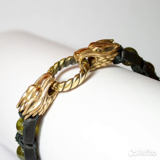 Оригинальный браслет шамбала с зеленым гранатом