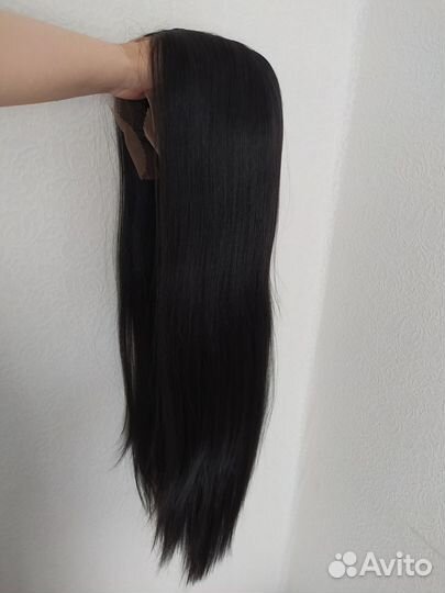 Новый парик черный на сетке lace front 80см