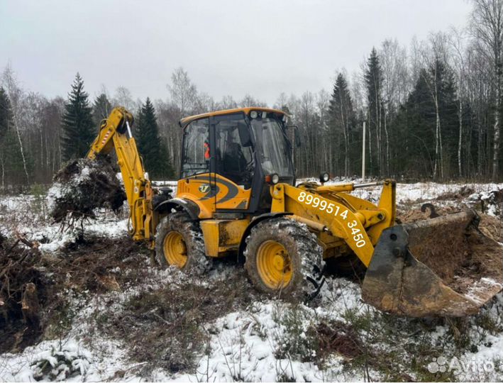 Экскаватор-погрузчик, услуги, аренда
