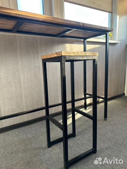 Барная стойка лофт с 4мя стульями