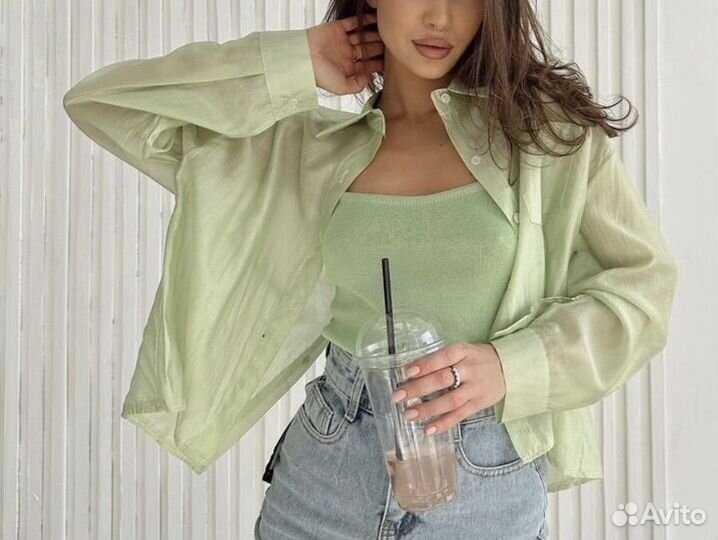 Шифоновая рубашка + топ