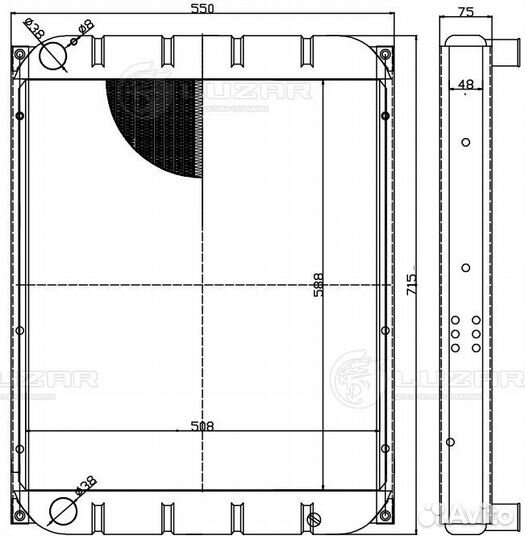 Радиатор охл. Foton Ollin BJ10 дв.Perkins 4.0D