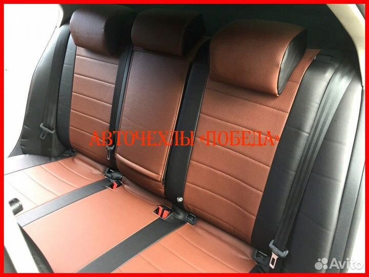 Чехлы Volkswagen Jetta 5 из экокожи чёрно-коричнев