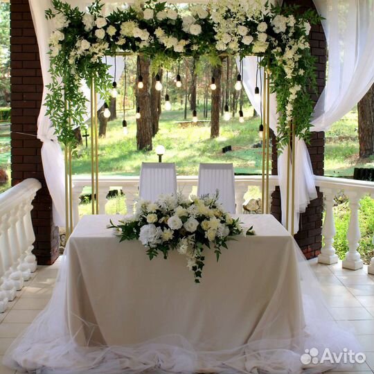 Оформление свадьбы, декор на свадьбу, президиум