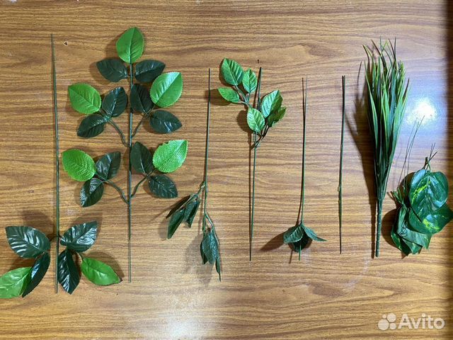 Искусственная зелень, листья,ветки для букетов роз