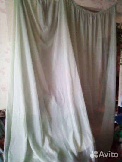 Тюль вуаль зелёный 253х496 см