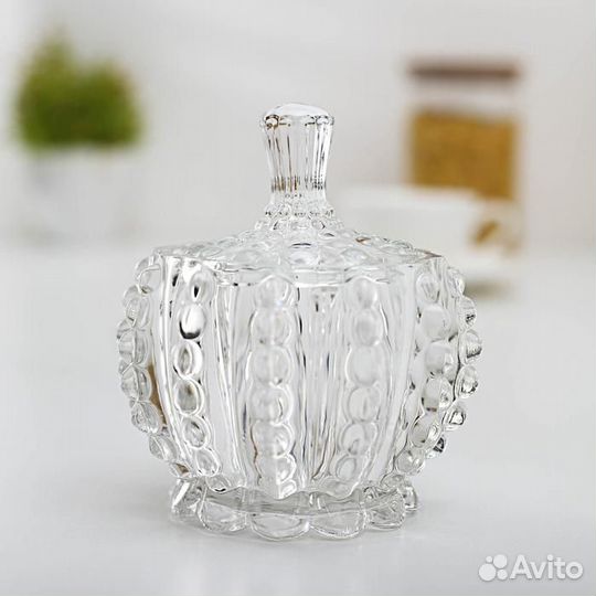 Сахарница стеклянная Доляна «Ягодки», 150 мл, 911