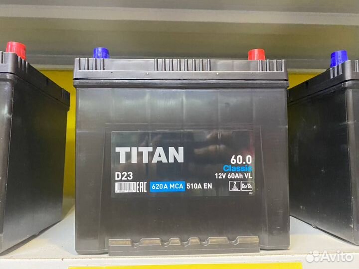 Аккумулятор Titan Asia 60 А/ч обратная полярность