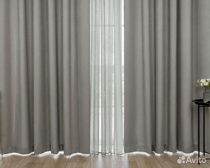 Шторы канвас Эдем Серый базальт