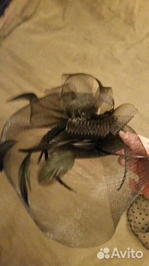 Шапочки с вуалью на голову и 2 веера