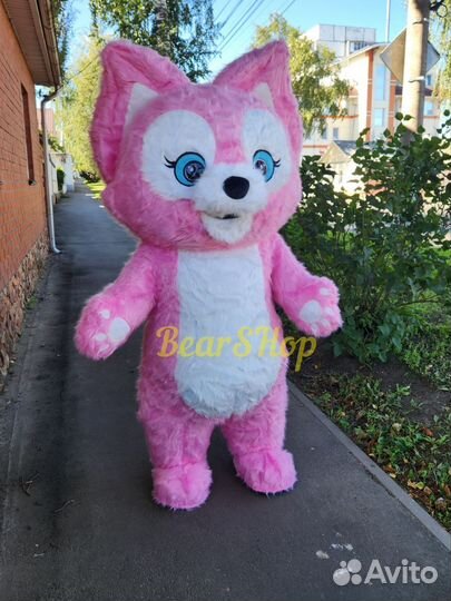 Лисёнок 2м костюм розовый для поздравлений Новый