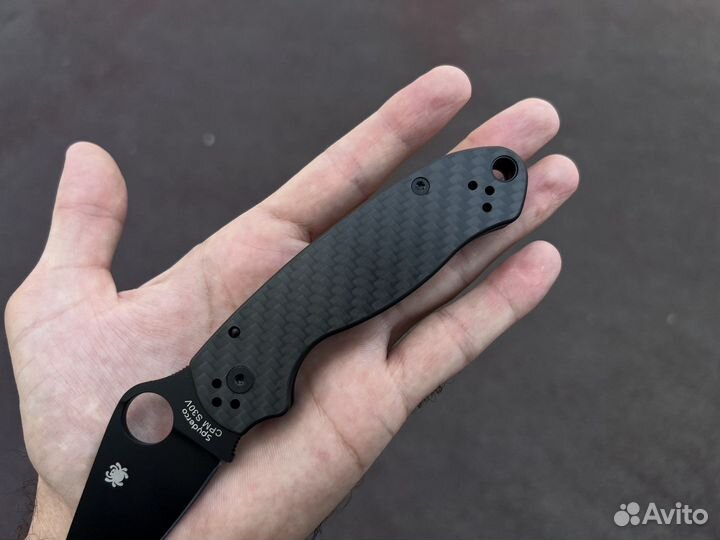 Нож spyderco paramilitary 3 Carbon Fiber black