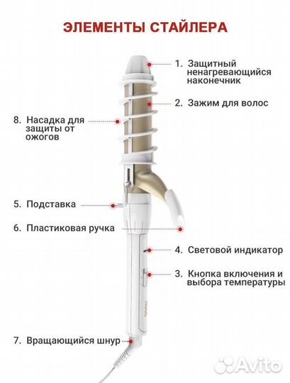 Стайлер щипцы для завивки riwa
