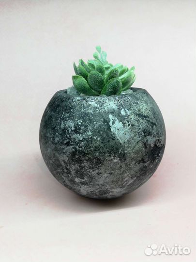 Кашпо шар из гипса