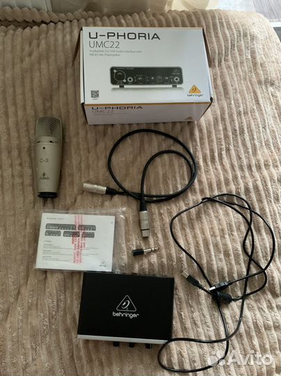Комплект behringer c3 + umc22+ джек+ кабель