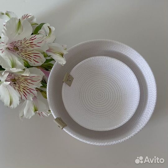 Корзина интерьерная из холопкового шнура