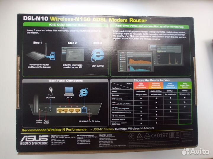 Модем Wireless-N DSL-N10 adsl Modem Router