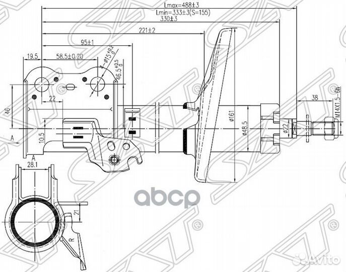 Стойка передняя toyota carina/caldina/corona 92-02