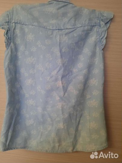 Джинсовая рубашка для девочки р.146