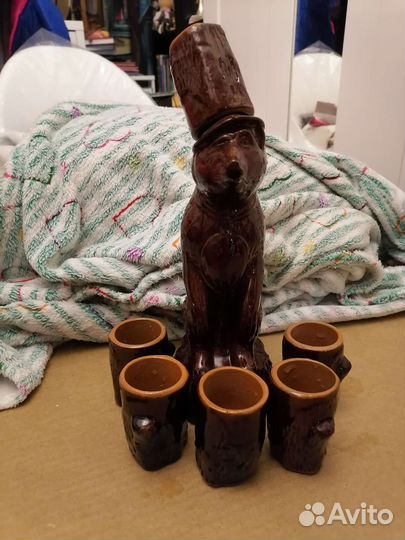 Медведь графин со стопками