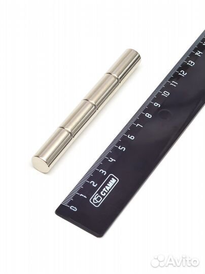 Неодимовые магниты 12х25 мм, прутки, набор 4 шт