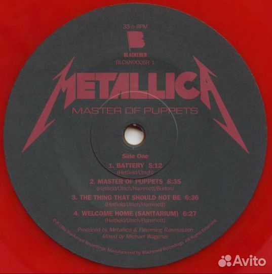 Metallica–Master Of Puppets LP(лимитка) Красный US