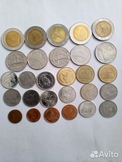 Монеты тайланда 28 штук