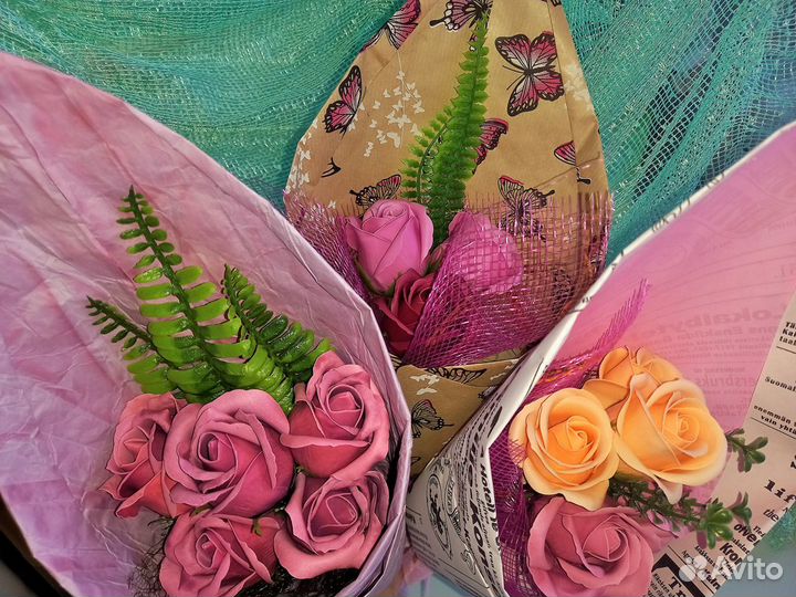 Акция Букеты роз из мыла