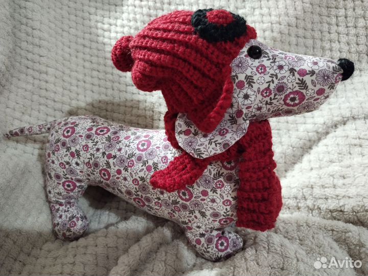 Текстильная собачка Такса