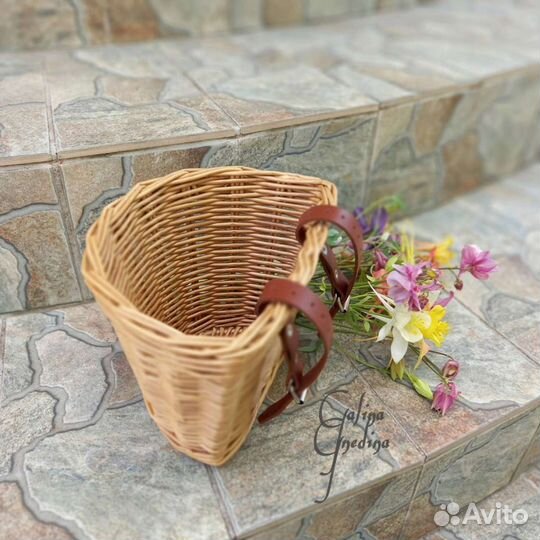 Корзина для детского велосипеда на руль, плетеная