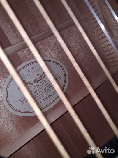 Акустическая гитара fender cd 60 blk+чехол
