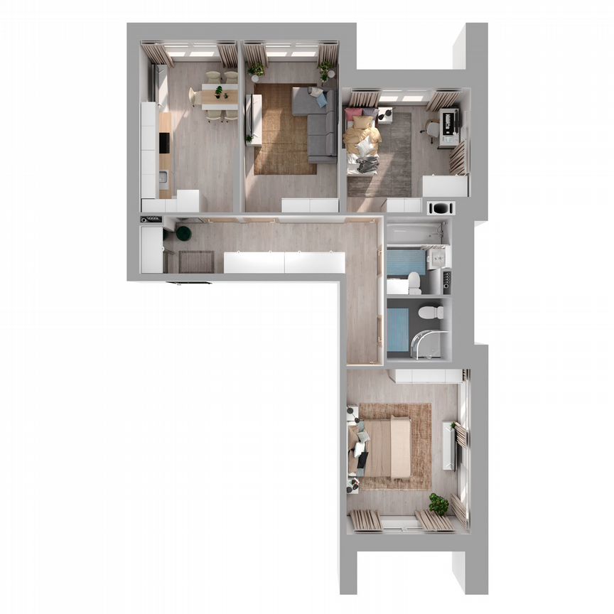 3-к. квартира, 71,7 м², 1/27 эт.