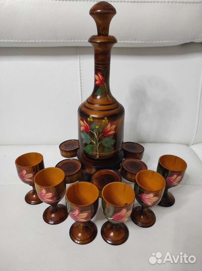 Набор деревянный штоф с рюмками