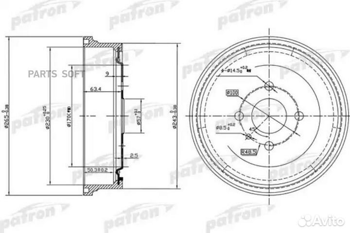 Patron PDR1551 Барабан тормозной