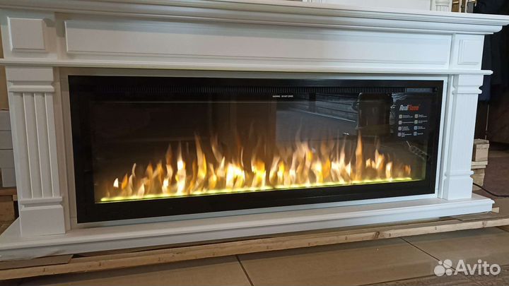 Камин линейный электрический красивый