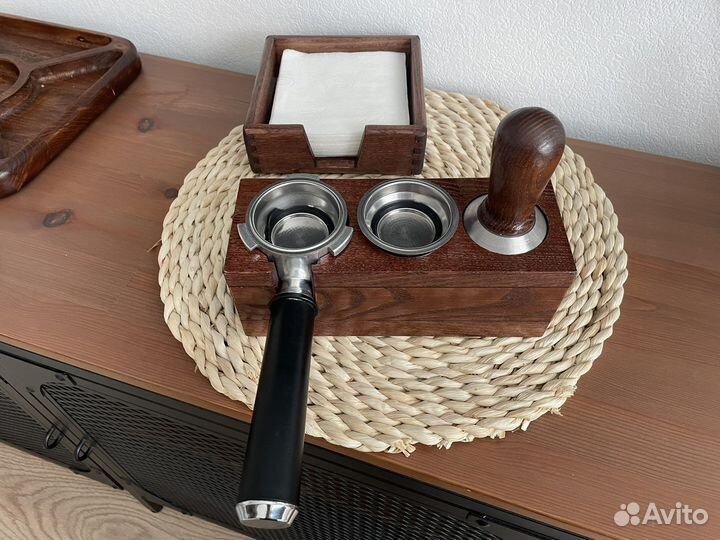 Деревянные подставки для темпера и рожка Delonghi