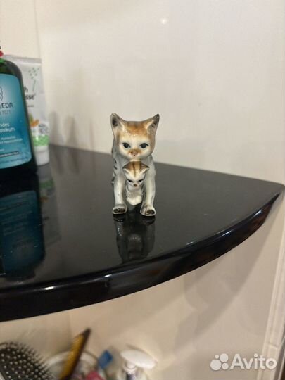 Статуэтка кошка с котенком фарфор германия