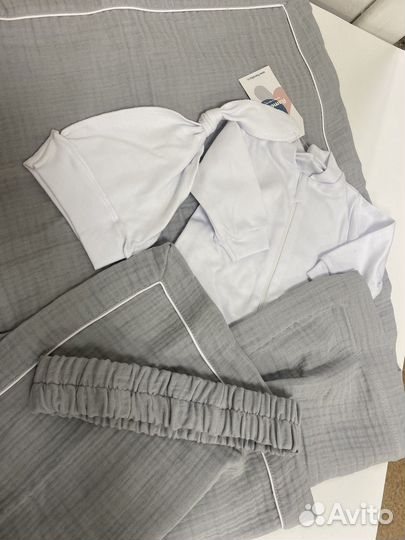 Конверт набор на выписку новый муслиновый