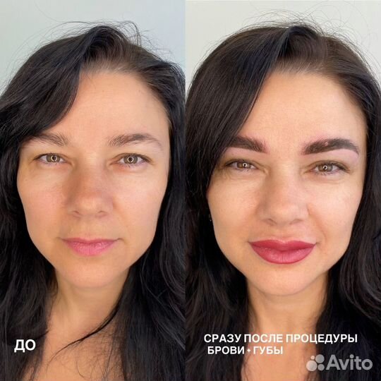 Перманентный макияж татуаж брови губы окрашивание