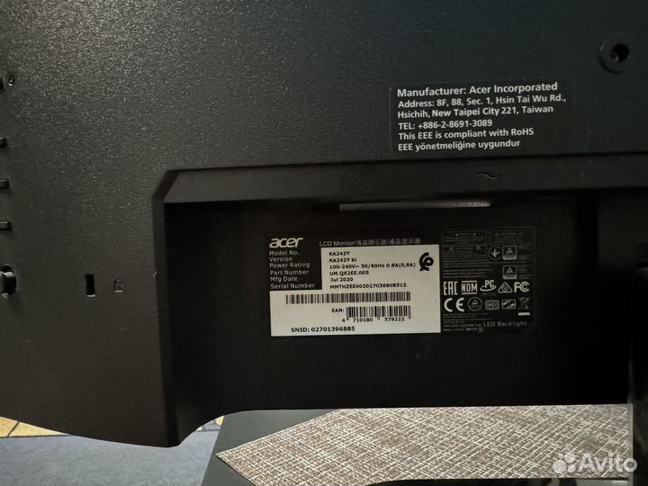 Монитор acer ka242ybi