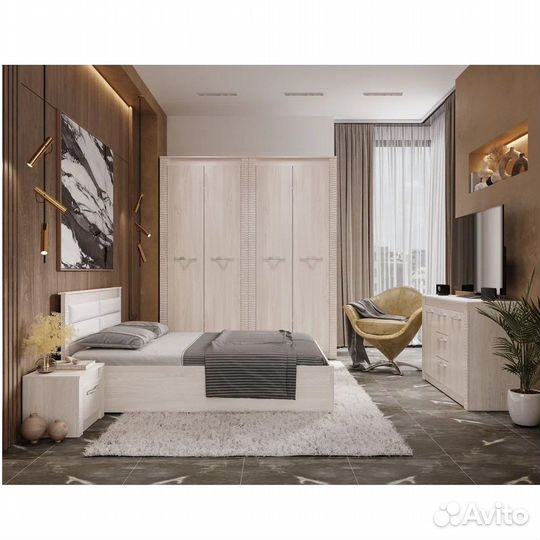 Комод Монако км-14 ясень белый 136x85x46