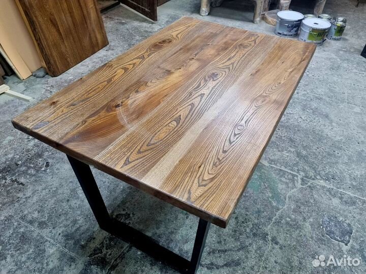 Стол обеденный из слэба карагача Лофт в наличии