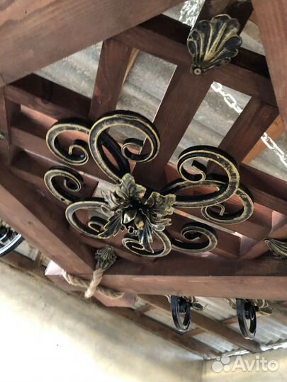 Люстра из бруса